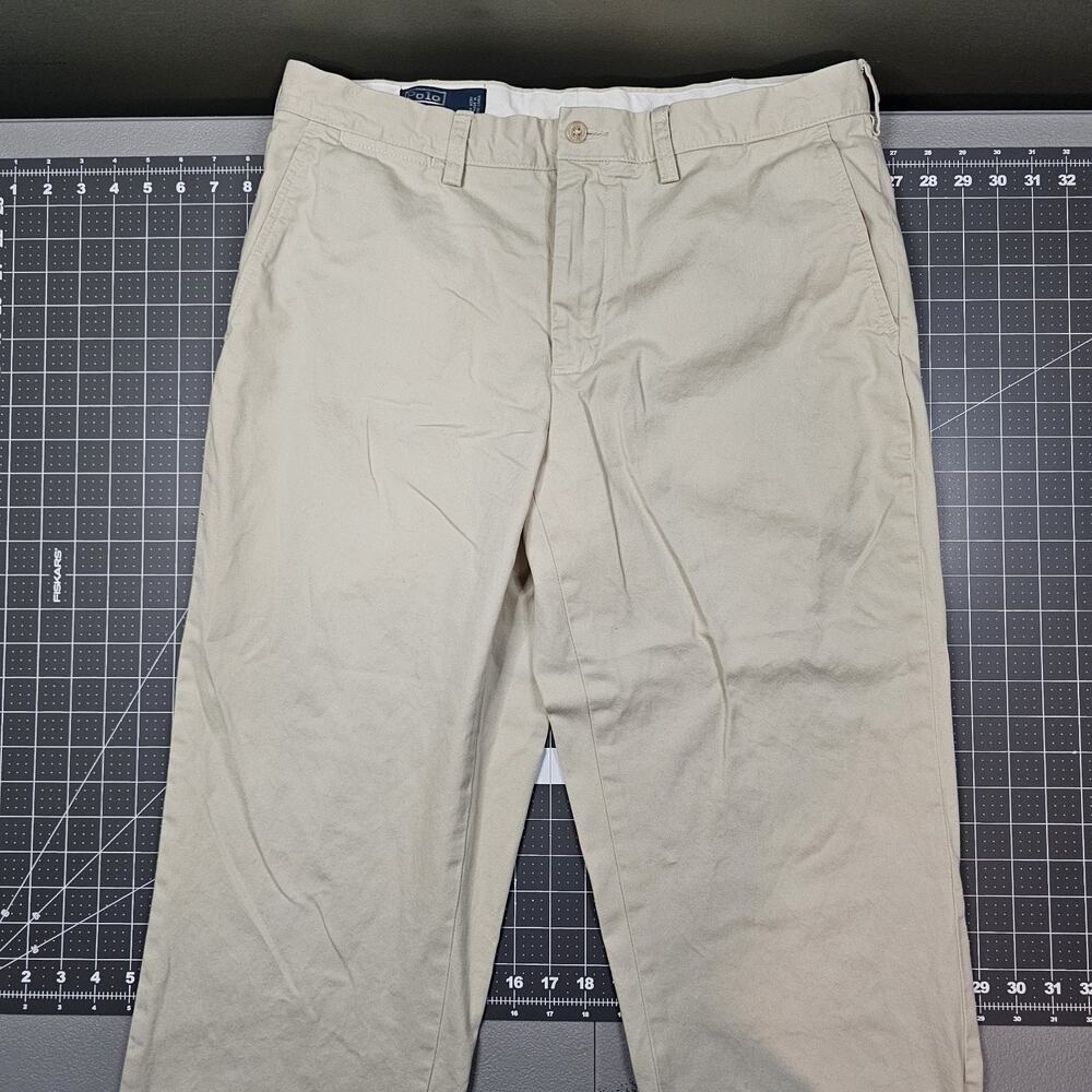 Polo Ralph Lauren Pants 34x32 Preston Khaki Chino Tan Preppy Ivy League Academia